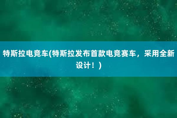 特斯拉电竞车(特斯拉发布首款电竞赛车，采用全新设计！)