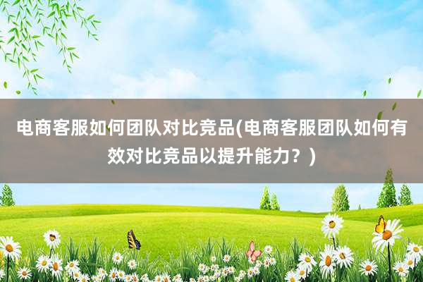 电商客服如何团队对比竞品(电商客服团队如何有效对比竞品以提升能力？)