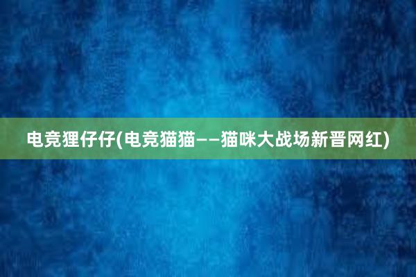 电竞狸仔仔(电竞猫猫——猫咪大战场新晋网红)