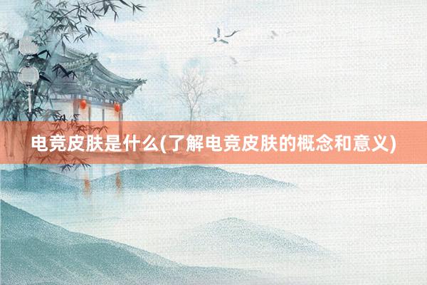 电竞皮肤是什么(了解电竞皮肤的概念和意义)