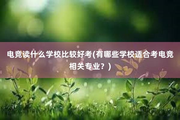 电竞读什么学校比较好考(有哪些学校适合考电竞相关专业？)