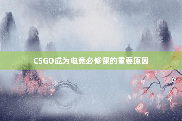 CSGO成为电竞必修课的重要原因