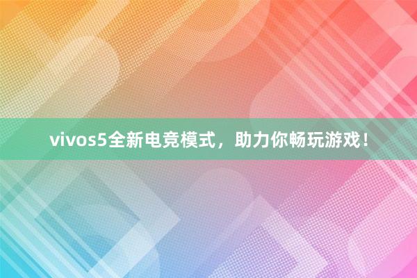 vivos5全新电竞模式，助力你畅玩游戏！