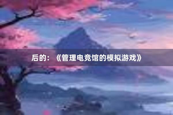 后的：《管理电竞馆的模拟游戏》