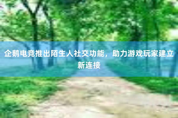 企鹅电竞推出陌生人社交功能，助力游戏玩家建立新连接