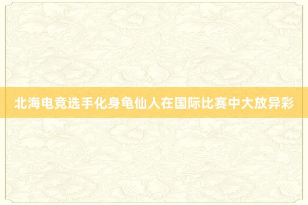 北海电竞选手化身龟仙人在国际比赛中大放异彩