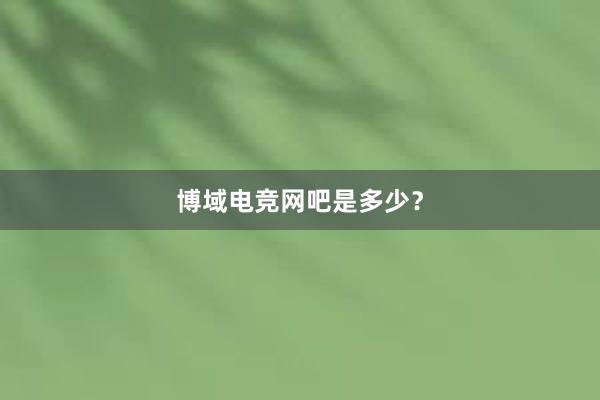 博域电竞网吧是多少？